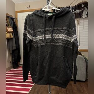 American Eagle Outfitters Dark Gray Patterned Hoodie
